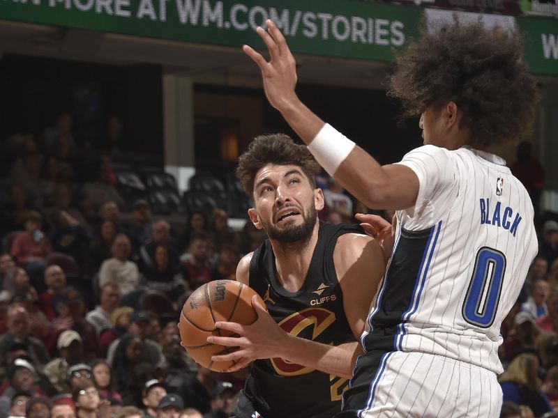 CLEVELAND, OH - NOVEMBER 1: Ty Jerome #2 of the Cleveland Cavaliers drives to the basket during the game against the Orlando Magic on November 1, 2024 at Rocket Mortgage FieldHouse in Cleveland, Ohio. NOTE TO USER: User expressly acknowledges and agrees that, by downloading and/or using this Photograph, user is consenting to the terms and conditions of the Getty Images License Agreement. Mandatory Copyright Notice: Copyright 2024 NBAE (Photo by David Liam Kyle/NBAE via Getty Images)