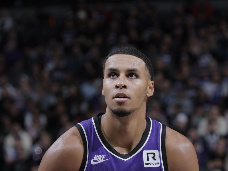 SACRAMENTO, CA - NOVEMBER 24: Keegan Murray #13 of the Sacramento Kings shoots a free throw during the game against the Brooklyn Nets on November 24, 2024 at Golden 1 Center in Sacramento, California. NOTE TO USER: User expressly acknowledges and agrees that, by downloading and or using this Photograph, user is consenting to the terms and conditions of the Getty Images License Agreement. Mandatory Copyright Notice: Copyright 2024 NBAE (Photo by Rocky Widner/NBAE via Getty Images)