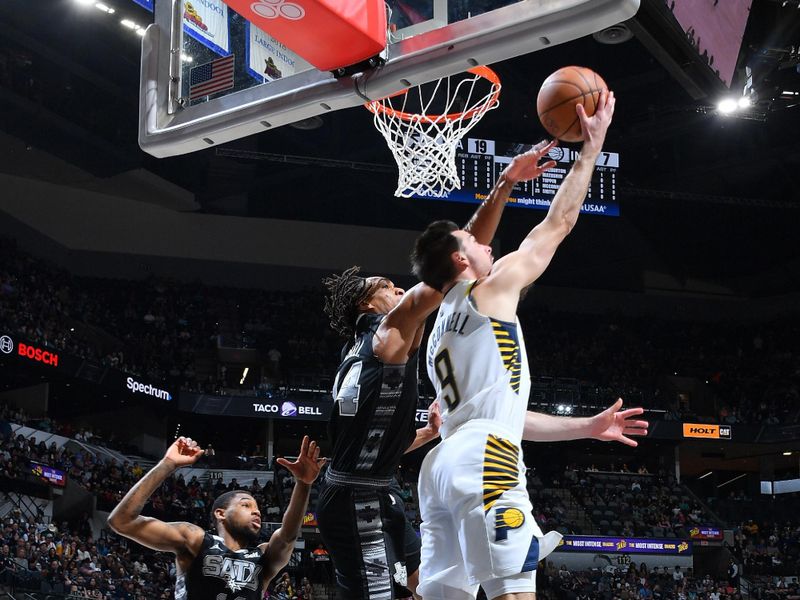 SAN ANTONIO, TX - MARCH 3: T.J. McConnell #9 of the Indiana Pacers shoots the ball during the game against the San Antonio Spurs on March 3, 2024 at the Frost Bank Center in San Antonio, Texas. NOTE TO USER: User expressly acknowledges and agrees that, by downloading and or using this photograph, user is consenting to the terms and conditions of the Getty Images License Agreement. Mandatory Copyright Notice: Copyright 2024 NBAE (Photos by Michael Gonzales/NBAE via Getty Images)