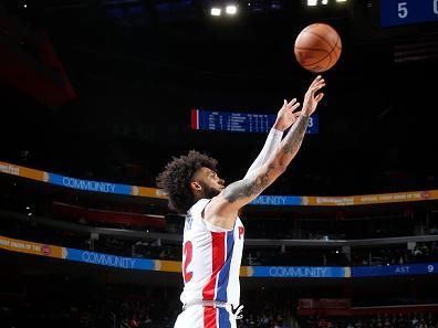 DETROIT, MI - DECEMBER 11: Isaiah Livers #12 of the Detroit Pistons shoots a three point basket during the game against the Indiana Pacers on December 11, 2023 at Little Caesars Arena in Detroit, Michigan. NOTE TO USER: User expressly acknowledges and agrees that, by downloading and/or using this photograph, User is consenting to the terms and conditions of the Getty Images License Agreement. Mandatory Copyright Notice: Copyright 2023 NBAE (Photo by Brian Sevald/NBAE via Getty Images)