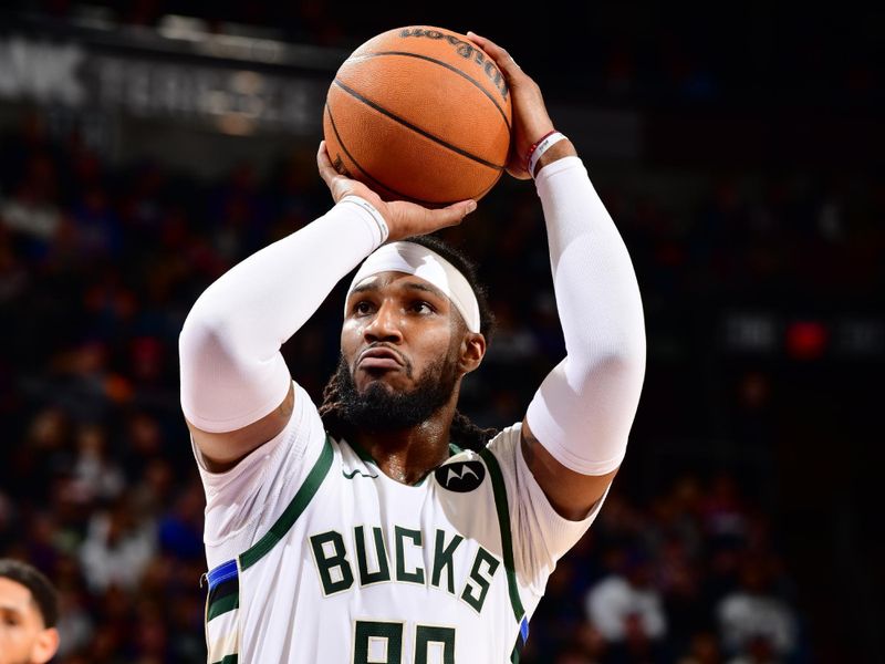 PHOENIX, AZ - FEBRUARY 6:  Jae Crowder #99 of the Milwaukee Bucks  shoots a free throw during the game on February 6, 2024 at Footprint Center in Phoenix, Arizona. NOTE TO USER: User expressly acknowledges and agrees that, by downloading and or using this photograph, user is consenting to the terms and conditions of the Getty Images License Agreement. Mandatory Copyright Notice: Copyright 2024 NBAE (Photo by Barry Gossage/NBAE via Getty Images)