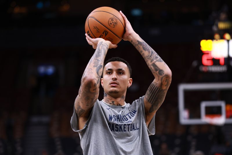 TORONTO, CANADA - APRIL 7: Kyle Kuzma #33 of the Washington Wizards warms up before the game against the Toronto Raptors on April 7, 2024 at the Scotiabank Arena in Toronto, Ontario, Canada.  NOTE TO USER: User expressly acknowledges and agrees that, by downloading and or using this Photograph, user is consenting to the terms and conditions of the Getty Images License Agreement.  Mandatory Copyright Notice: Copyright 2024 NBAE (Photo by Vaughn Ridley/NBAE via Getty Images)