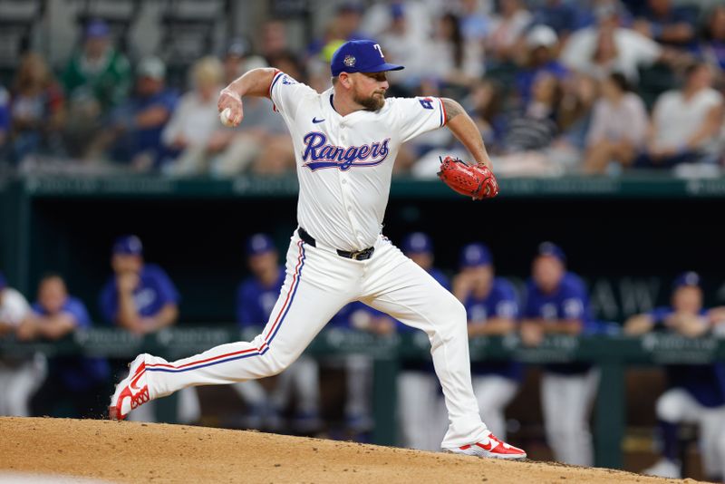 May 15, 2024; Arlington, Texas, USA; Texas Rangers pitcher Kirby Yates (39) throws during the ninth inning against the Cleveland Guardians at Globe Life Field. Mandatory Credit: Andrew Dieb-USA TODAY Sports