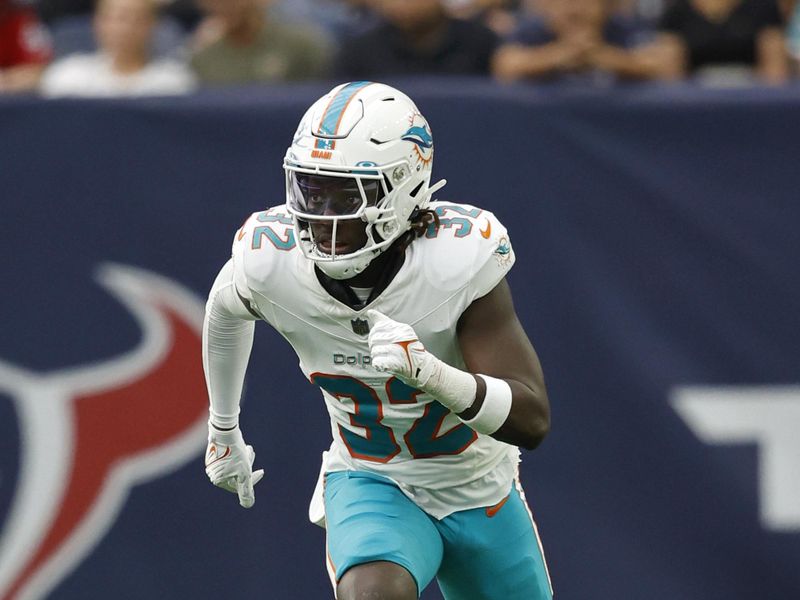 Miami Dolphins safety Verone McKinley III (32) in action during an NFL preseason football game against the Houston Texans, Saturday, Aug. 19, 2023, in Houston. (AP Photo/Tyler Kaufman)