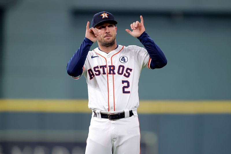 Jun 2, 2024; Houston, Texas, USA; Houston Astros third baseman Alex Bregman (2) prior to the game against the Minnesota Twins at Minute Maid Park. Mandatory Credit: Erik Williams-USA TODAY Sports