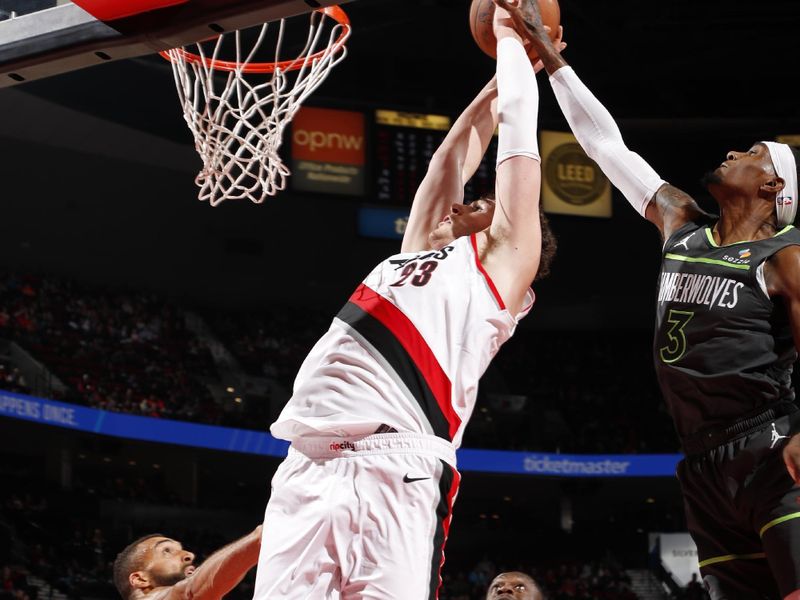 PORTLAND, OR - NOVEMBER 13: Donovan Clingan #23 of the Portland Trail Blazers dunks the ball during the game against the Minnesota Timberwolves on November 13, 2024 at the Moda Center Arena in Portland, Oregon. NOTE TO USER: User expressly acknowledges and agrees that, by downloading and or using this photograph, user is consenting to the terms and conditions of the Getty Images License Agreement. Mandatory Copyright Notice: Copyright 2024 NBAE (Photo by Cameron Browne/NBAE via Getty Images)