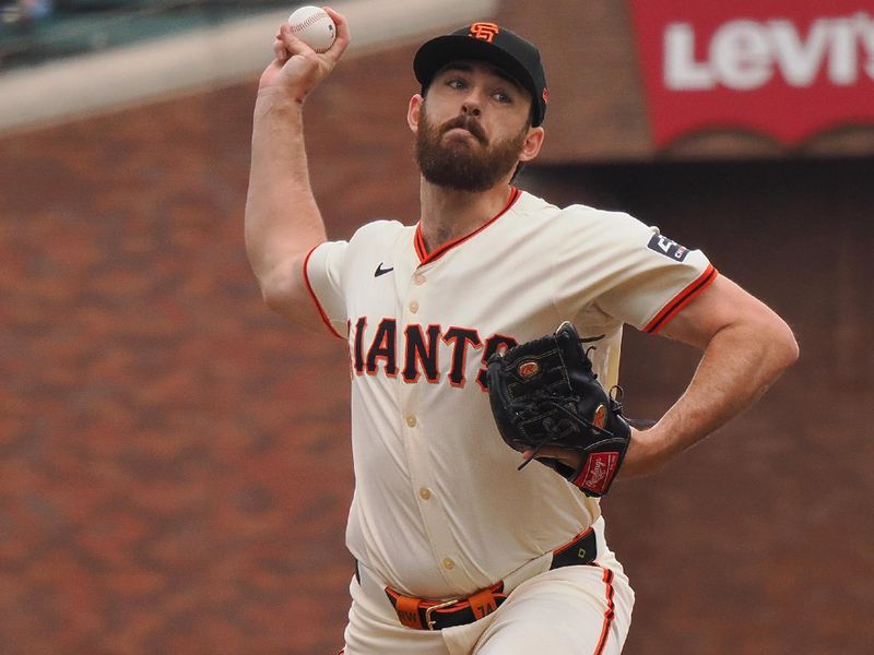 Apr 24, 2024; San Francisco, California, USA; San Francisco Giants starting pitcher Ryan Walker (74) pitches the ball against the New York Mets during the first inning at Oracle Park. Mandatory Credit: Kelley L Cox-USA TODAY Sports