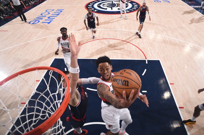 INGLEWOOD, CA - OCTOBER 30: Anfernee Simons #1 of the Portland Trail Blazers drives to the basket during the game against the LA Clippers on October 30, 2024 at Intuit Dome in Los Angeles, California. NOTE TO USER: User expressly acknowledges and agrees that, by downloading and/or using this Photograph, user is consenting to the terms and conditions of the Getty Images License Agreement. Mandatory Copyright Notice: Copyright 2024 NBAE (Photo by Juan Ocampo/NBAE via Getty Images)