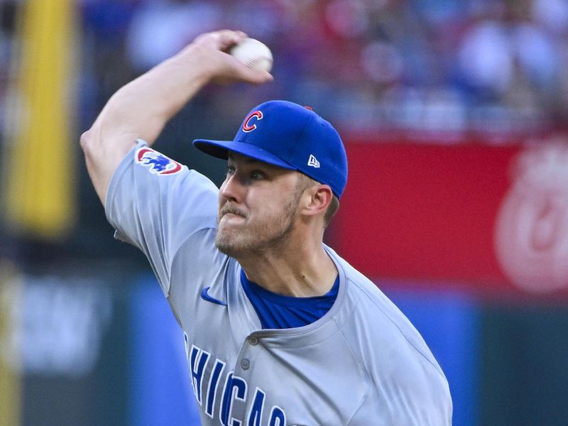 May 25, 2024; St. Louis, Missouri, USA;  Chicago Cubs starting pitcher Jameson Taillon (50) pitches against the St. Louis Cardinals during the second inning at Busch Stadium. Mandatory Credit: Jeff Curry-USA TODAY Sports