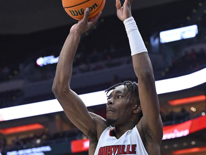 Jan 3, 2023; Louisville, Kentucky, USA;  Louisville Cardinals forward Jae'Lyn Withers (24) shoots against the Syracuse Orange during the second half at KFC Yum! Center. Syracuse defeated Louisville 70-69. Mandatory Credit: Jamie Rhodes-USA TODAY Sports