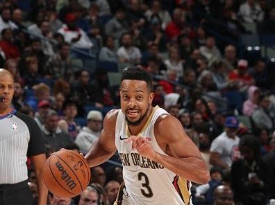 NEW ORLEANS, LA - NOVEMBER 2: CJ McCollum #3 of the New Orleans Pelicans drives to the basket during the game against the Detroit Pistons on November 2, 2023 at the Smoothie King Center in New Orleans, Louisiana. NOTE TO USER: User expressly acknowledges and agrees that, by downloading and or using this Photograph, user is consenting to the terms and conditions of the Getty Images License Agreement. Mandatory Copyright Notice: Copyright 2023 NBAE (Photo by Layne Murdoch Jr./NBAE via Getty Images)