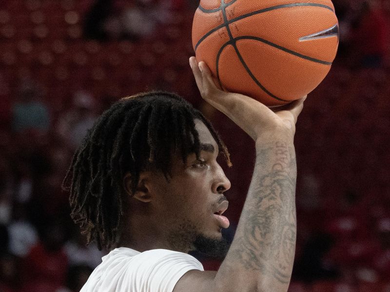 Jan 28, 2023; Houston, Texas, USA;  Houston Cougars guard Tramon Mark (12) warms up before playing against the Cincinnati Bearcats at Fertitta Center. Mandatory Credit: Thomas Shea-USA TODAY Sports