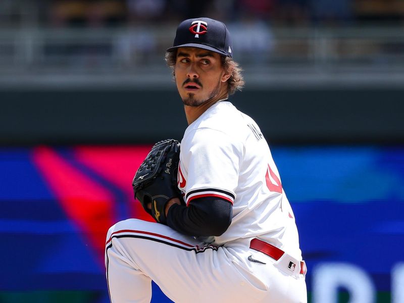 May 16, 2024; Minneapolis, Minnesota, USA; Minnesota Twins starting pitcher Joe Ryan (41) delivers a pitch against the New York Yankees during the second inning at Target Field. Mandatory Credit: Matt Krohn-USA TODAY Sports