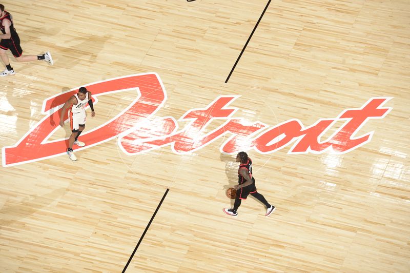 DETROIT, MI - NOVEMBER 24: Davion Mitchell #45 of the Toronto Raptors dribbles the ball during the game against the Detroit Pistons on November 24, 2024 at Little Caesars Arena in Detroit, Michigan. NOTE TO USER: User expressly acknowledges and agrees that, by downloading and/or using this photograph, User is consenting to the terms and conditions of the Getty Images License Agreement. Mandatory Copyright Notice: Copyright 2024 NBAE (Photo by Chris Schwegler/NBAE via Getty Images)