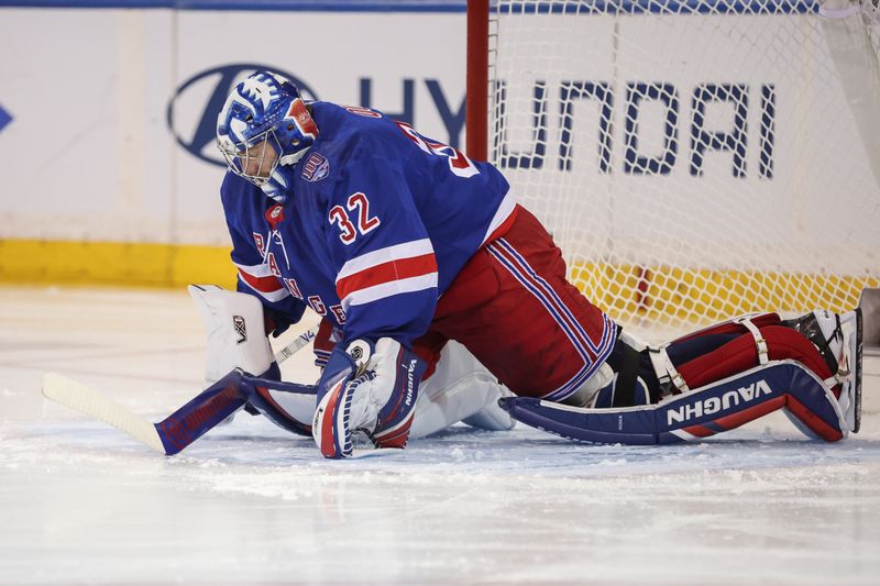 Jan 14, 2026; New York, New York, USA; New York Rangers goaltender Jonathan Quick (32) prepares for the start of the second period against the Ottawa Senators at Madison Square Garden. Mandatory Credit: Wendell Cruz-Imagn Images Jan 14, 2026; New York, New York, USA; New York Rangers goaltender Jonathan Quick (32) prepares for the start of the second period against the Ottawa Senators at Madison Square Garden. Mandatory Credit: Wendell Cruz-Imagn Images