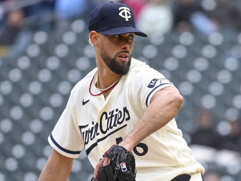 Apr 23, 2023; Minneapolis, Minnesota, USA;  Minnesota Twins pitcher Jorge Lopez (48) delivers against the Washington Nationals at Target Field. Mandatory Credit: Nick Wosika-USA TODAY Sports