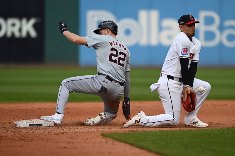 Oct 12, 2024; Cleveland, Ohio, USA; Cleveland Guardians pitcher Emmanuel Clase (48)  pitches in in the eighth inning against the Detroit Tigers  during game five of the ALDS for the 2024 MLB Playoffs at Progressive Field. Mandatory Credit: Ken Blaze-Imagn Images