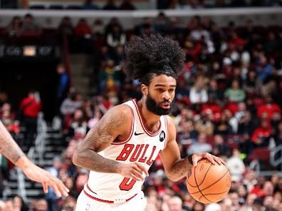 CHICAGO, IL - DECEMBER 2: Coby White #0 of the Chicago Bulls dribbles the ball during the game against the New Orleans Pelicans on December 2, 2023 at United Center in Chicago, Illinois. NOTE TO USER: User expressly acknowledges and agrees that, by downloading and or using this photograph, User is consenting to the terms and conditions of the Getty Images License Agreement. Mandatory Copyright Notice: Copyright 2023 NBAE (Photo by Jeff Haynes/NBAE via Getty Images)