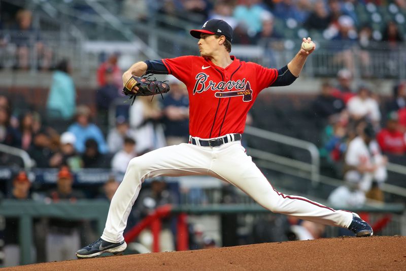 May 5, 2023; Atlanta, Georgia, USA; Atlanta Braves starting pitcher Max Fried (54) throws against the Baltimore Orioles in the first inning at Truist Park. Mandatory Credit: Brett Davis-USA TODAY Sports