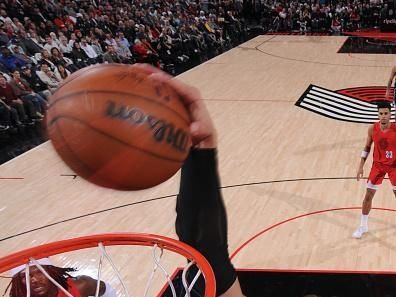 PORTLAND, OR - OCTOBER 27: Moritz Wagner #21 of the Orlando Magic dunks the ball during the game against the Portland Trail Blazers on October 27, 2023 at the Moda Center Arena in Portland, Oregon. NOTE TO USER: User expressly acknowledges and agrees that, by downloading and or using this photograph, user is consenting to the terms and conditions of the Getty Images License Agreement. Mandatory Copyright Notice: Copyright 2023 NBAE (Photo by Cameron Browne/NBAE via Getty Images)