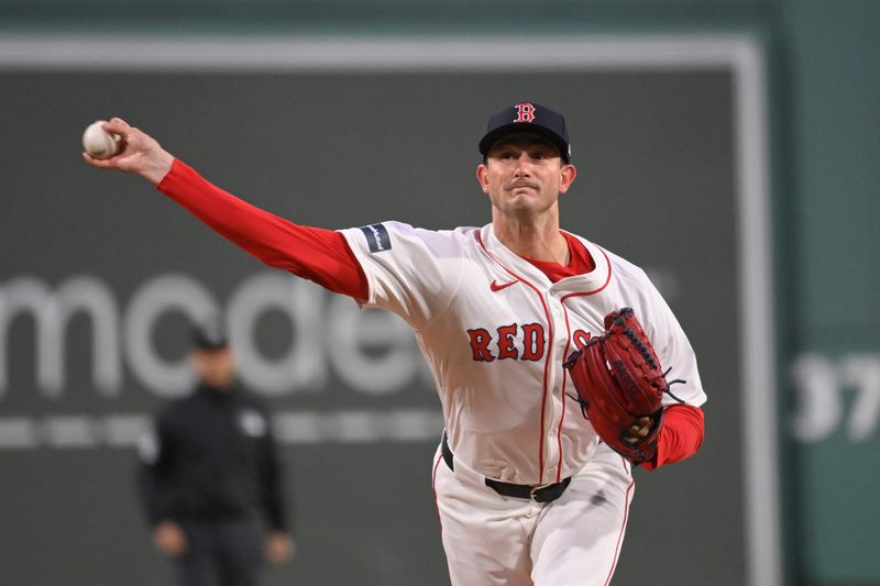 Apr 11, 20024; Boston, Massachusetts, USA; Boston Red Sox starting pitcher Garrett Whitlock (22) pitches against the Baltimore Orioles during the first inning at Fenway Park. Mandatory Credit: Eric Canha-USA TODAY Sports