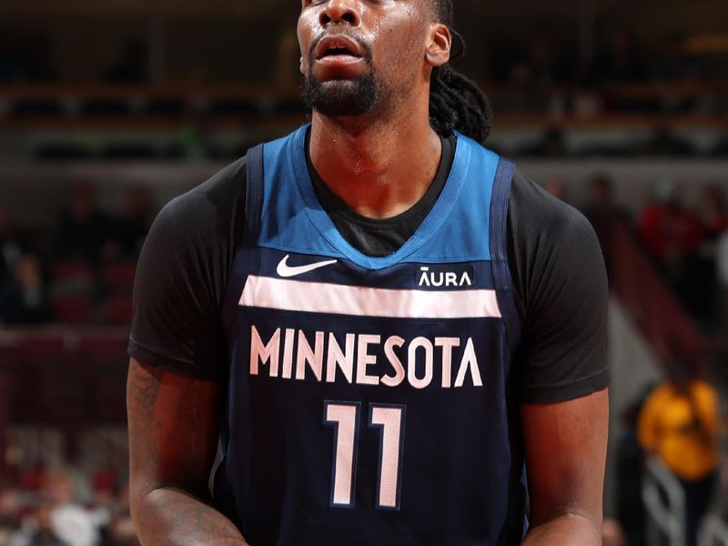 CHICAGO, IL - OCTOBER 19: Naz Reid #11 of the Minnesota Timberwolves prepares to shoot a free throw during the game against the Chicago Bulls on October 19, 2023 at United Center in Chicago, Illinois. NOTE TO USER: User expressly acknowledges and agrees that, by downloading and or using this photograph, User is consenting to the terms and conditions of the Getty Images License Agreement. Mandatory Copyright Notice: Copyright 2023 NBAE (Photo by Jeff Haynes/NBAE via Getty Images)