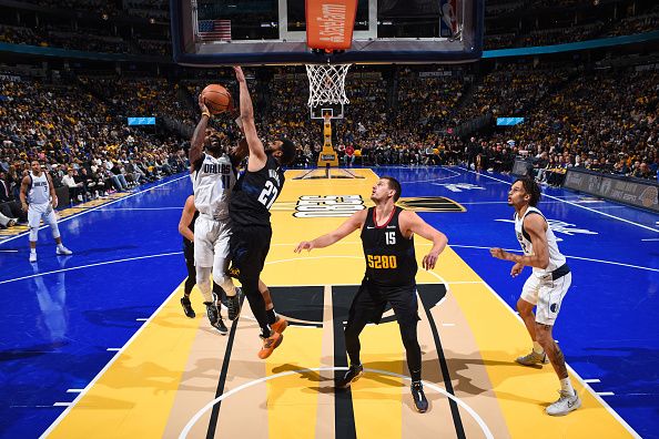 DENVER, CO - NOVEMBER 3: Jamal Murray #27 of the Denver Nuggets drives to the basket during the game against the Dallas Mavericks during the In-Season Tournament on November 3, 2023 at the Ball Arena in Denver, Colorado. NOTE TO USER: User expressly acknowledges and agrees that, by downloading and/or using this Photograph, user is consenting to the terms and conditions of the Getty Images License Agreement. Mandatory Copyright Notice: Copyright 2023 NBAE (Photo by Garrett Ellwood/NBAE via Getty Images)