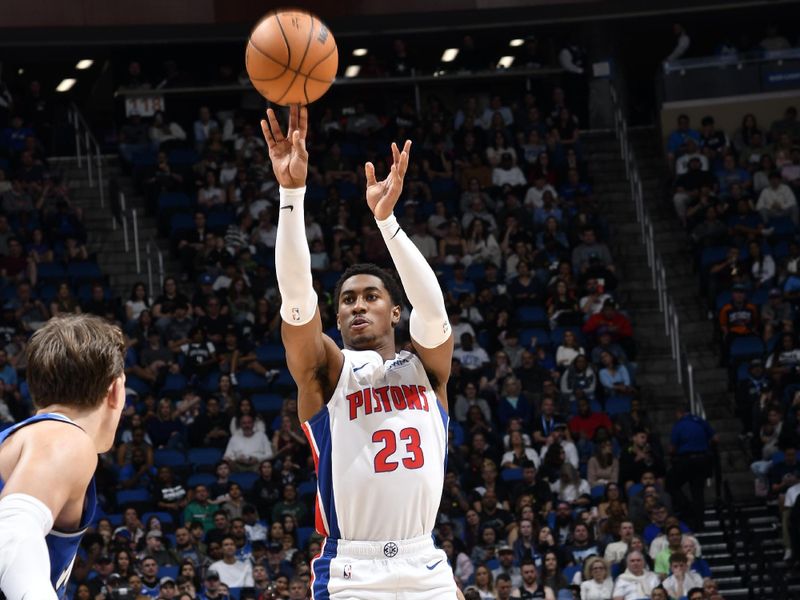 ORLANDO, FL - MARCH 3: Jaden Ivey #23 of the Detroit Pistons shoots the ball during the game against the Orlando Magic on March 3, 2024 at the Kia Center in Orlando, Florida. NOTE TO USER: User expressly acknowledges and agrees that, by downloading and or using this photograph, User is consenting to the terms and conditions of the Getty Images License Agreement. Mandatory Copyright Notice: Copyright 2024 NBAE (Photo by Fernando Medina/NBAE via Getty Images)