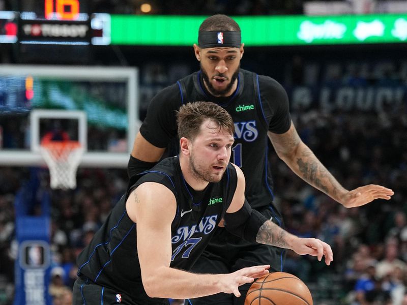 DALLAS, TX - MARCH 3: Luka Doncic #77 of the Dallas Mavericks dribbles the ball during the game against the Philadelphia 76ers on March 3, 2024 at the American Airlines Center in Dallas, Texas. NOTE TO USER: User expressly acknowledges and agrees that, by downloading and or using this photograph, User is consenting to the terms and conditions of the Getty Images License Agreement. Mandatory Copyright Notice: Copyright 2024 NBAE (Photo by Glenn James/NBAE via Getty Images)