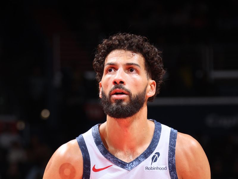 WASHINGTON, DC -? DECEMBER 8: Anthony Gill #16 of the Washington Wizards free throw during the game against the Memphis Grizzlies on December 8, 2024 at Capital One Arena in Washington, DC. NOTE TO USER: User expressly acknowledges and agrees that, by downloading and or using this Photograph, user is consenting to the terms and conditions of the Getty Images License Agreement. Mandatory Copyright Notice: Copyright 2024 NBAE (Photo by Stephen Gosling/NBAE via Getty Images)