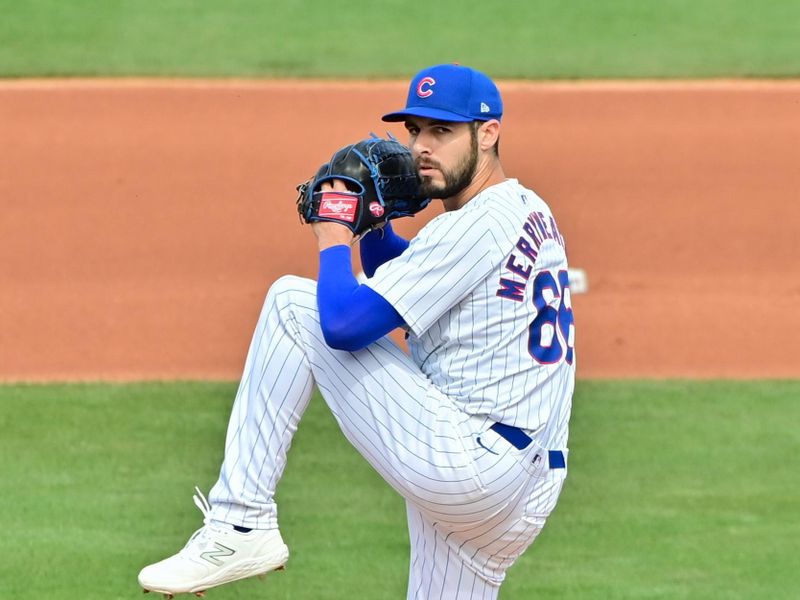 Feb 27, 2024; Mesa, Arizona, USA;  Chicago Cubs relief pitcher Julian Merryweather (66) throws in the fourth inning against the Cincinnati Reds during a spring training game at Sloan Park. Mandatory Credit: Matt Kartozian-USA TODAY Sports