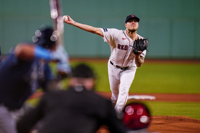 Sep 26, 2023; Boston, Massachusetts, USA; Boston Red Sox starting pitcher Tanner Houck (89) throws a pitch against the Tampa Bay Rays in the first inning at Fenway Park. Mandatory Credit: David Butler II-USA TODAY Sports