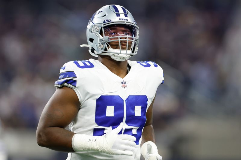 Dallas Cowboys defensive end Chauncey Golston (99) during an NFL football game against the Tampa Bay Buccaneers on Sunday, September 11, 2022, in Arlington, Texas. (AP Photo/Matt Patterson)