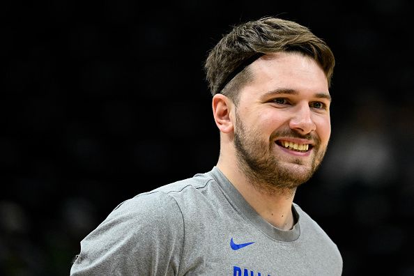 SALT LAKE CITY, UTAH - JANUARY 01: Luka Doncic #77 of the Dallas Mavericks warms up before a game against the Utah Jazz at Delta Center on January 1, 2024 in Salt Lake City, Utah. NOTE TO USER: User expressly acknowledges and agrees that, by downloading and or using this photograph, User is consenting to the terms and conditions of the Getty Images License Agreement. (Photo by Alex Goodlett/Getty Images)