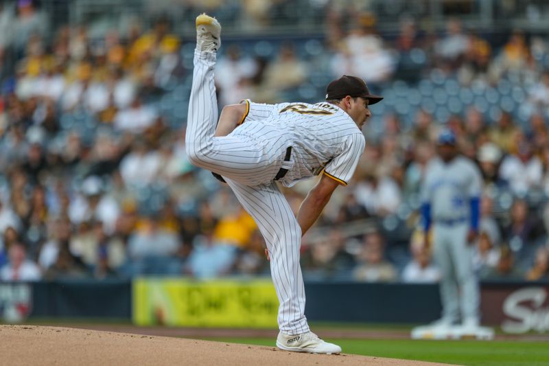 May 16, 2023; San Diego, California, USA; San Diego Padres starting pitcher Seth Lugo (67) throws a pitch during the first inning at Petco Park. Mandatory Credit: David Frerker-USA TODAY Sports