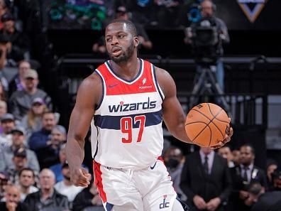 SACRAMENTO, CA - DECEMBER 18: Eugene Omoruyi #97 of the Washington Wizards dribbles the ball during the game against the Sacramento Kings on December 18, 2023 at Golden 1 Center in Sacramento, California. NOTE TO USER: User expressly acknowledges and agrees that, by downloading and or using this Photograph, user is consenting to the terms and conditions of the Getty Images License Agreement. Mandatory Copyright Notice: Copyright 2023 NBAE (Photo by Rocky Widner/NBAE via Getty Images)