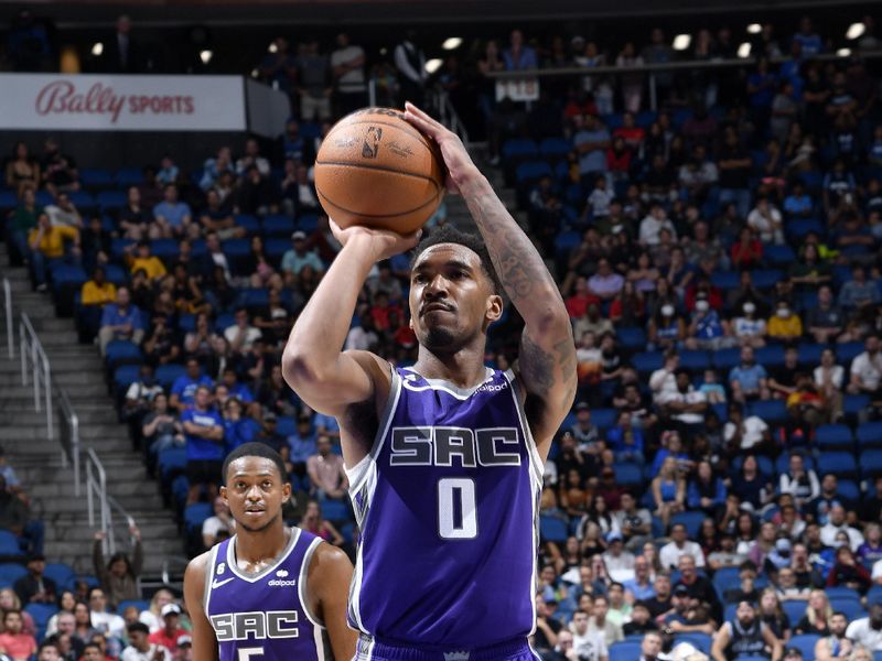 ORLANDO, FL -NOVEMBER 5: Malik Monk #0 of the Sacramento Kings shoots a free throw against the Orlando Magic on November 5, 2022 at Amway Center in Orlando, Florida. NOTE TO USER: User expressly acknowledges and agrees that, by downloading and or using this photograph, User is consenting to the terms and conditions of the Getty Images License Agreement. Mandatory Copyright Notice: Copyright 2022 NBAE (Photo by Fernando Medina/NBAE via Getty Images)