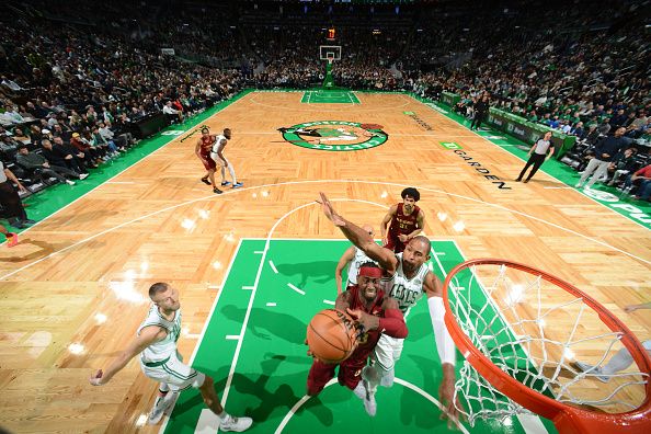 BOSTON, MA - DECEMBER 14: Caris LeVert #3 of the Cleveland Cavaliers shoots the ball during the game against the Boston Celtics on December 14, 2023 at the TD Garden in Boston, Massachusetts. NOTE TO USER: User expressly acknowledges and agrees that, by downloading and or using this photograph, User is consenting to the terms and conditions of the Getty Images License Agreement. Mandatory Copyright Notice: Copyright 2023 NBAE  (Photo by Brian Babineau/NBAE via Getty Images)