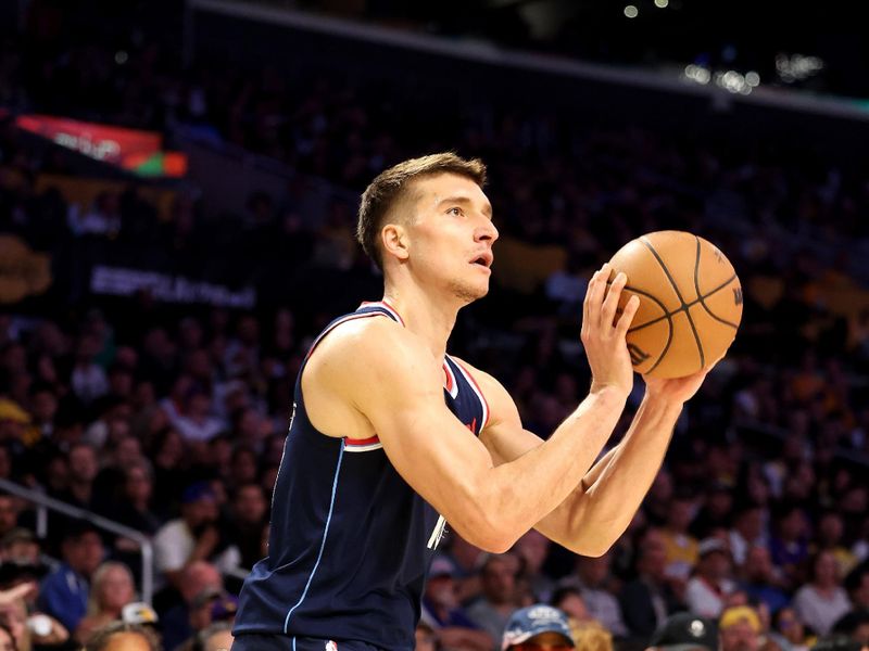 LOS ANGELES, CALIFORNIA - MARCH 02: Bogdan Bogdanovic #10 of the LA Clippers in action against the Los Angeles Lakers at Crypto.com Arena on March 02, 2025 in Los Angeles, California. (Photo by Luke Hales/Getty Images) NOTE TO USER: User expressly acknowledges and agrees that, by downloading and or using this photograph, user is consenting to the terms and conditions of the Getty Images License Agreement.  (Photo by Luke Hales/Getty Images)
