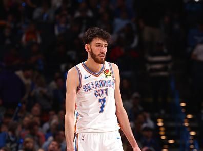 OKLAHOMA CITY, OK - DECEMBER 18: Chet Holmgren #7 of the Oklahoma City Thunder looks on during the game against the Memphis Grizzlies on December 18, 2023 at Paycom Arena in Oklahoma City, Oklahoma. NOTE TO USER: User expressly acknowledges and agrees that, by downloading and or using this photograph, User is consenting to the terms and conditions of the Getty Images License Agreement. Mandatory Copyright Notice: Copyright 2023 NBAE (Photo by Zach Beeker/NBAE via Getty Images)