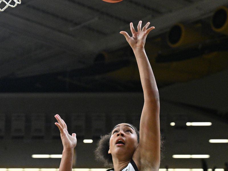 Feb 8, 2024; Iowa City, Iowa, USA; Iowa Hawkeyes forward Hannah Stuelke (45) goes to the basket against the Penn State Nittany Lions during the second half at Carver-Hawkeye Arena. Mandatory Credit: Jeffrey Becker-USA TODAY Sports