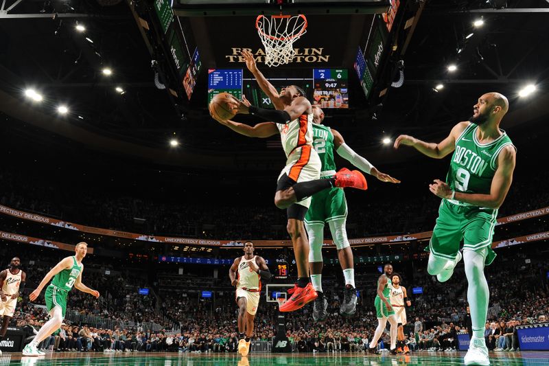 BOSTON, MA - DECEMBER 4: Jaden Ivey #23 of the Detroit Pistons drives to the basket during the game against the Boston Celtics on December 4, 2024 at TD Garden in Boston, Massachusetts. NOTE TO USER: User expressly acknowledges and agrees that, by downloading and/or using this Photograph, user is consenting to the terms and conditions of the Getty Images License Agreement. Mandatory Copyright Notice: Copyright 2024 NBAE (Photo by Brian Babineau/NBAE via Getty Images)