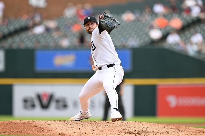 Jun 13, 2024; Detroit, Michigan, USA;  Detroit Tigers starting pitcher Casey Mize (12) throws a pitch against the Washington Nationals in the second inning at Comerica Park. Mandatory Credit: Lon Horwedel-USA TODAY Sports