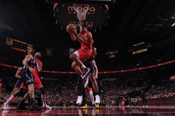 PORTLAND, OR - OCTOBER 27: Malcolm Brodgon #11 of the Portland Trail Blazers passes the ball during the game against the Orlando Magic on October 27, 2023 at the Moda Center Arena in Portland, Oregon. NOTE TO USER: User expressly acknowledges and agrees that, by downloading and or using this photograph, user is consenting to the terms and conditions of the Getty Images License Agreement. Mandatory Copyright Notice: Copyright 2023 NBAE (Photo by Cameron Browne/NBAE via Getty Images)