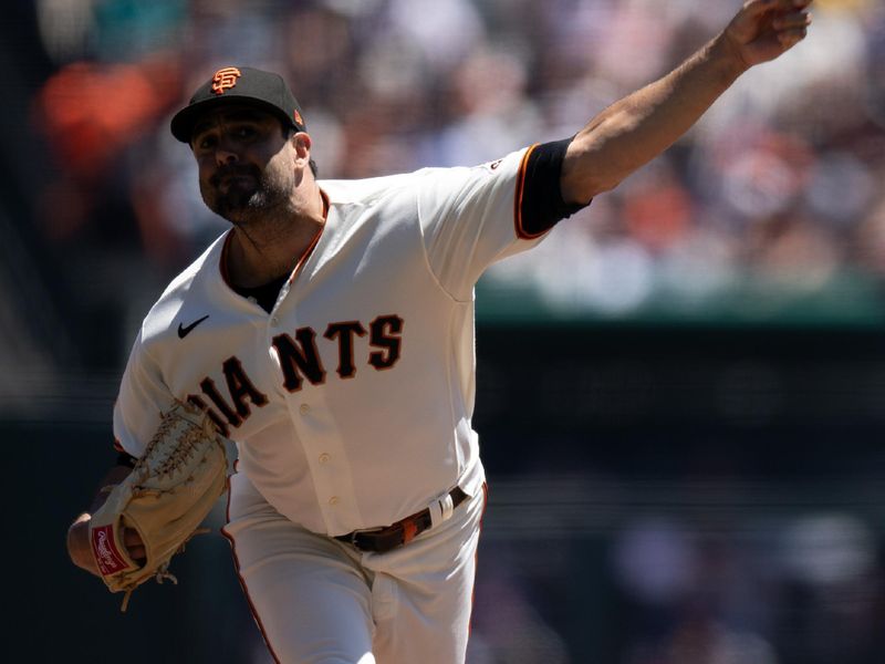 Jul 30, 2023; San Francisco, California, USA; San Francisco Giants starting pitcher Scott Alexander (54) delivers a pitch against the Boston Red Sox during the first inning at Oracle Park. Mandatory Credit: D. Ross Cameron-USA TODAY Sports