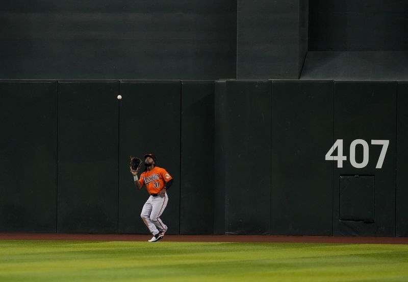 Sep 2, 2023; Phoenix, Arizona, USA; Baltimore Orioles center fielder Cedric Mullins (31) against the Arizona Diamondbacks at Chase Field. Mandatory Credit: Joe Camporeale-USA TODAY Sports