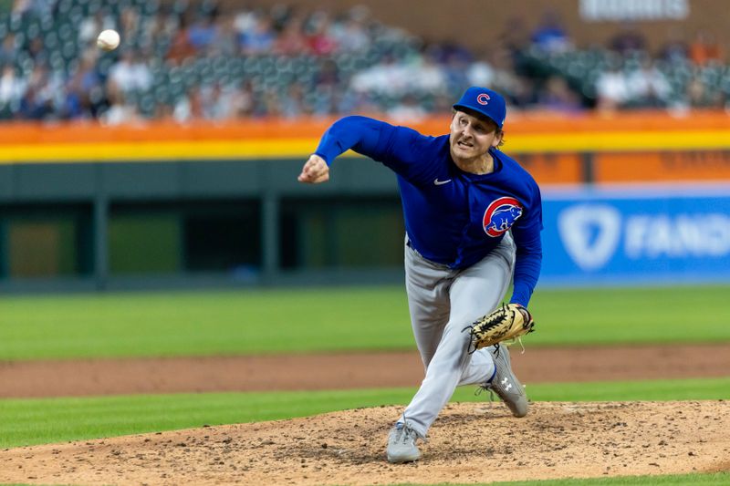 Aug 22, 2023; Detroit, Michigan, USA; Chicago Cubs bench coach Andy Green (19) pitches in the fifth inning against the Detroit Tigers at Comerica Park. Mandatory Credit: David Reginek-USA TODAY Sports