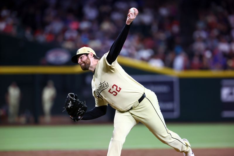 Aug 27, 2024; Phoenix, Arizona, USA; Arizona Diamondbacks pitcher Jordan Montgomery in the fifth inning against the New York Mets at Chase Field. Mandatory Credit: Mark J. Rebilas-USA TODAY Sports