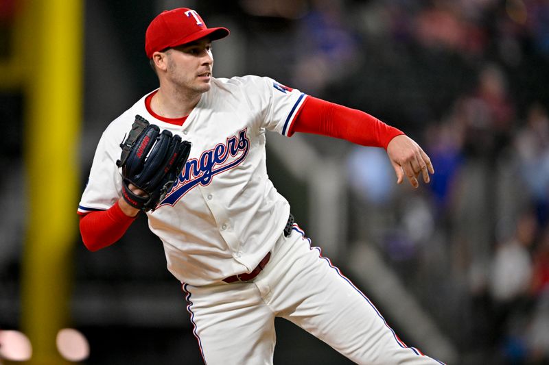 Jun 30, 2025; Arlington, Texas, USA; Texas Rangers starting pitcher Patrick Corbin (46) pitches against the Baltimore Orioles during the first inning at Globe Life Field. Mandatory Credit: Jerome Miron-Imagn Images