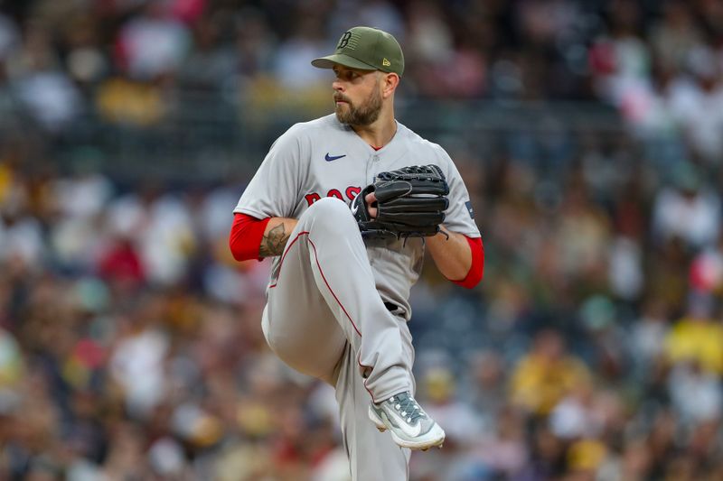 May 19, 2023; San Diego, California, USA;  Boston Red Sox starting pitcher James Paxton (65) throws a pitch in the first inning against the San Diego Padres at Petco Park. Mandatory Credit: David Frerker-USA TODAY Sports